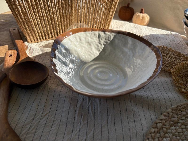 Pasta Plate Coral Mocha Light