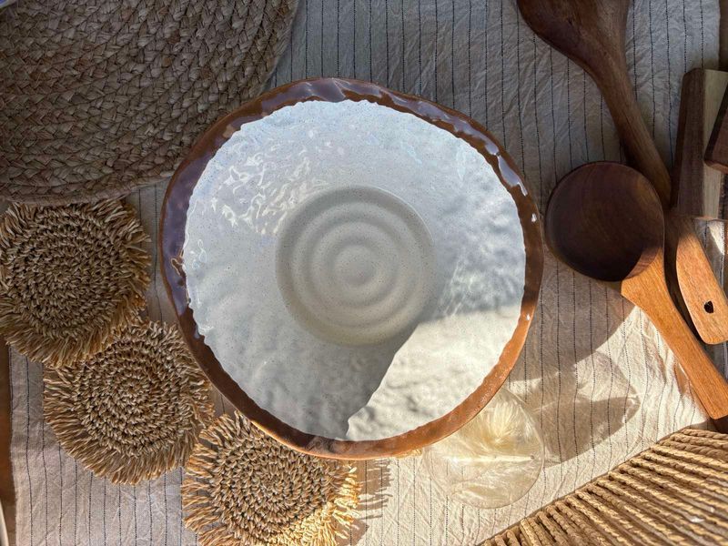 Pasta Plate Coral Mocha Light