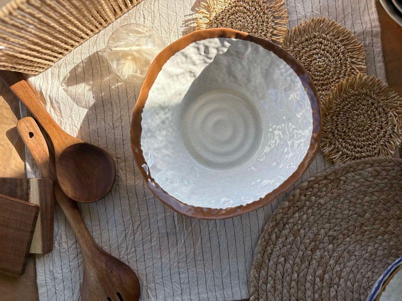 Pasta Plate Coral Mocha Light