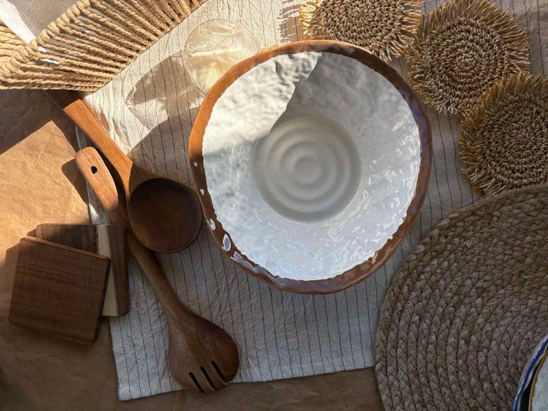 Pasta Plate Coral Mocha Light