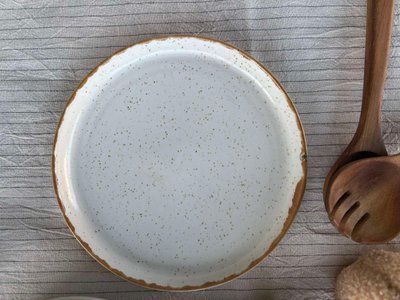 Round Plate with Rim 25 cm Cream Brown Loft