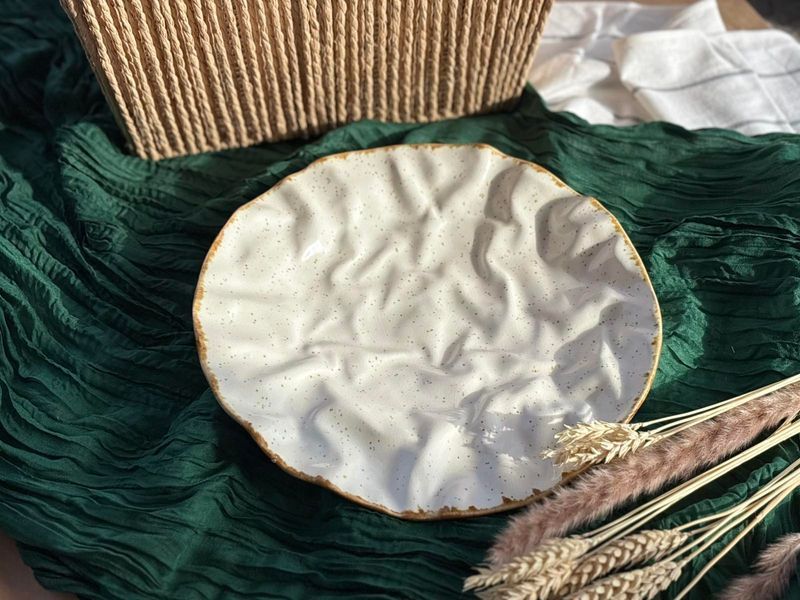 Тарілка плоска Скеля 27 см Cream Коричневий Лофт 01068 фото