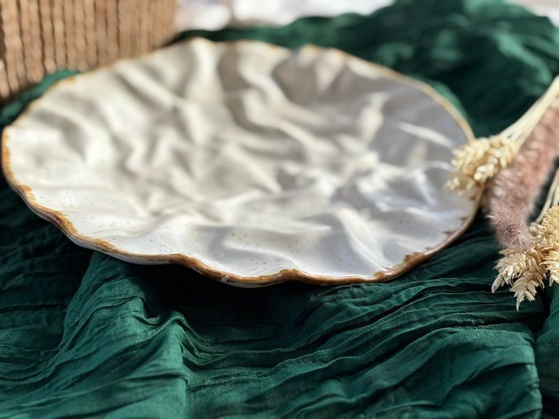 Тарілка плоска Скеля 27 см Cream Коричневий Лофт 01068 фото