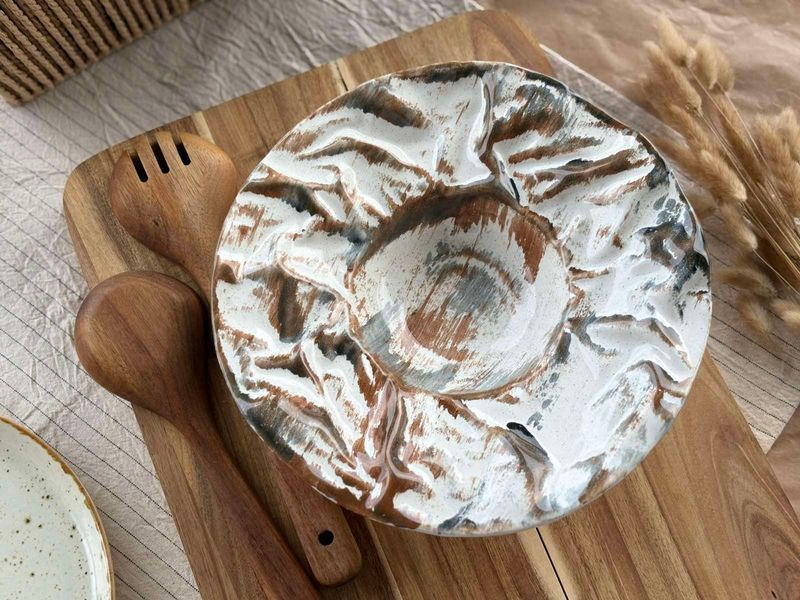 250 ml Rock Pasta Plate Milk Stone