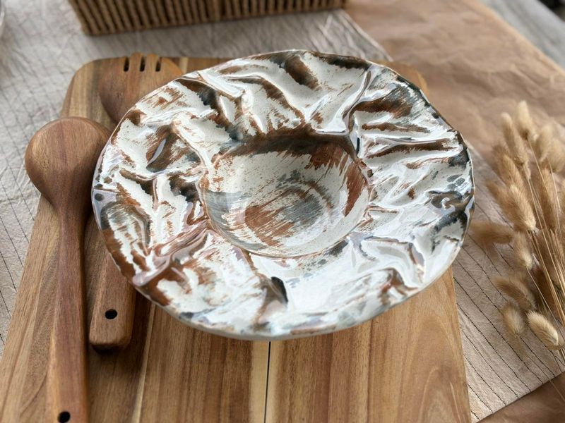 250 ml Rock Pasta Plate Milk Stone